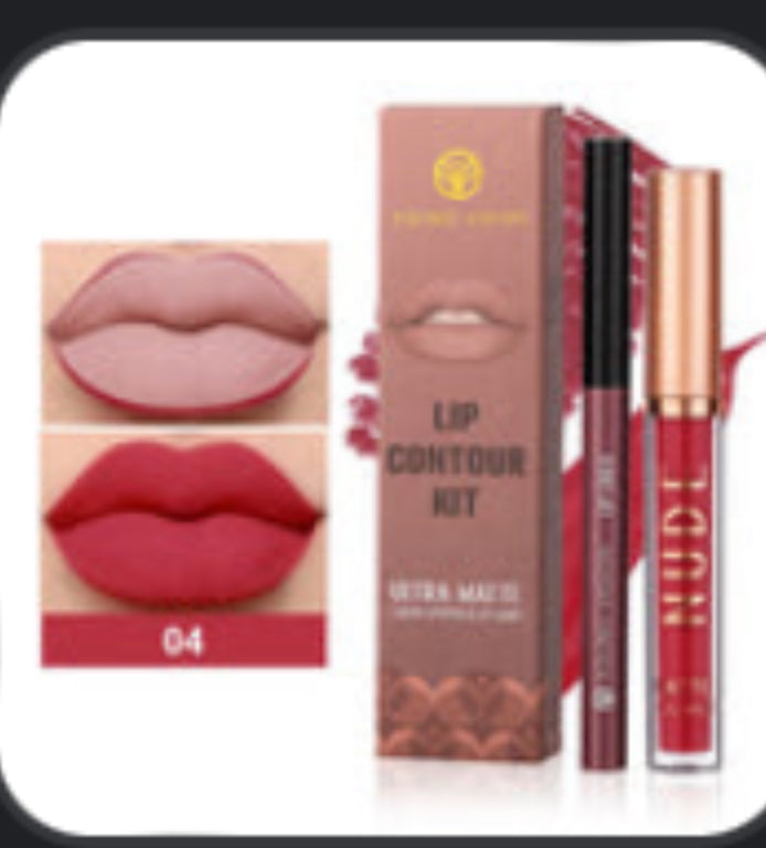 Matte Lipstick and Lip Pencil Set