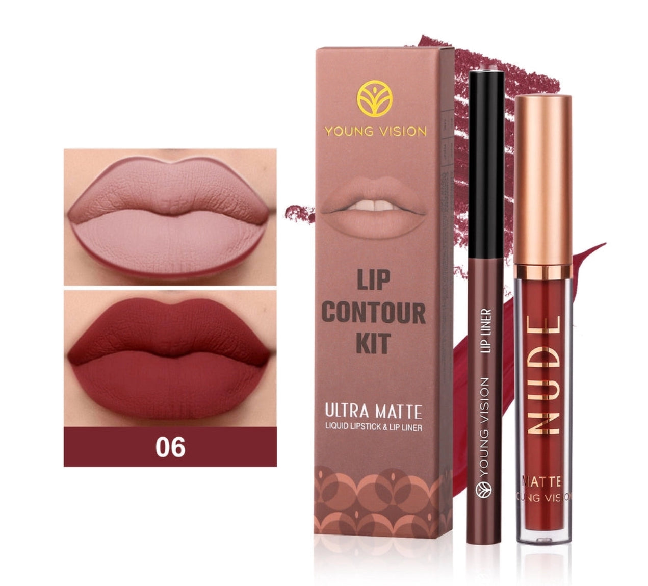 Matte Lipstick and Lip Pencil Set