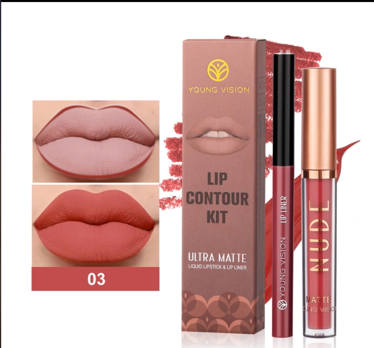 Matte Lipstick and Lip Pencil Set