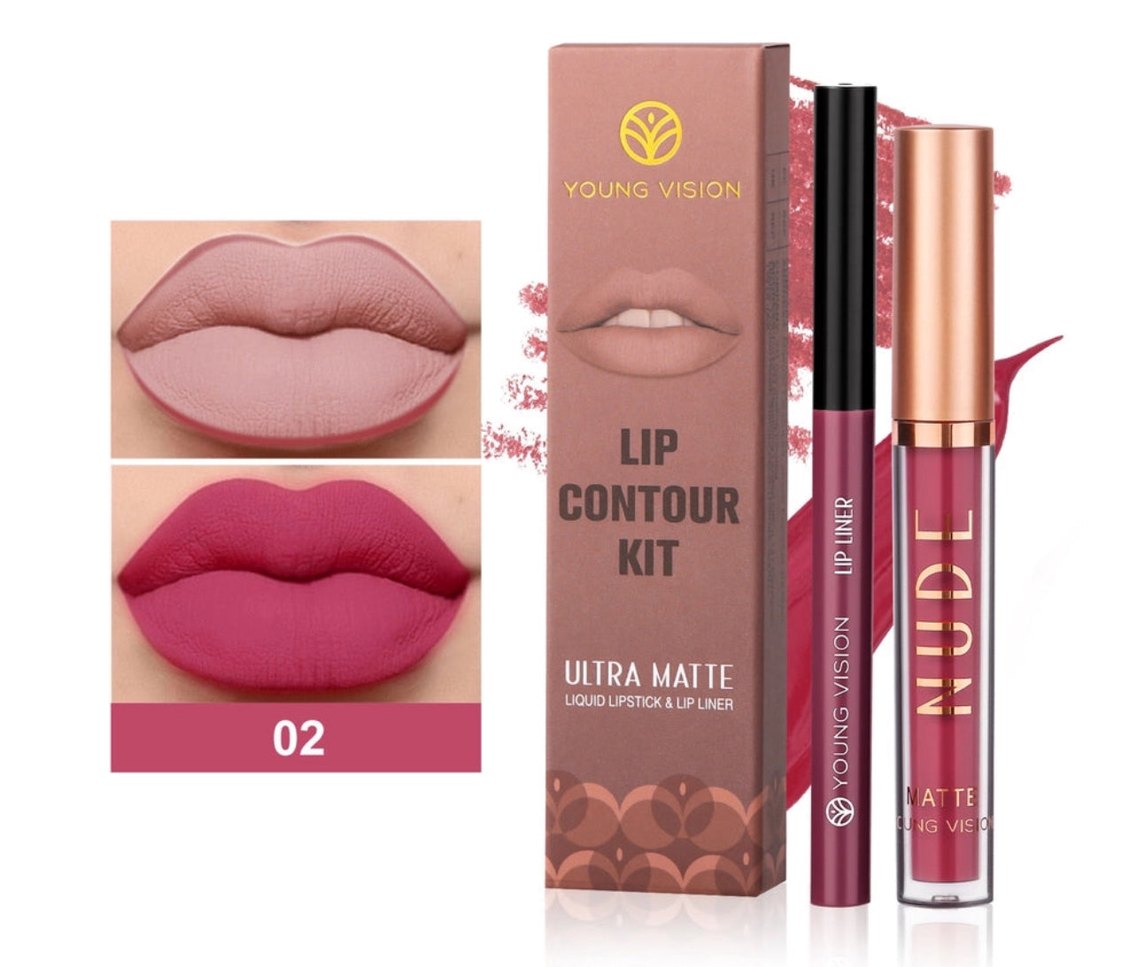 Matte Lipstick and Lip Pencil Set