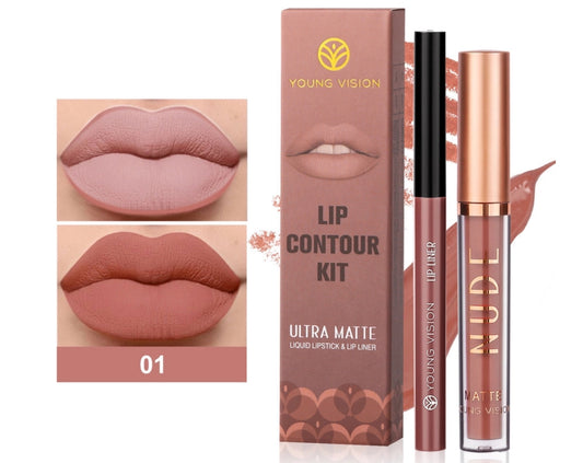 Matte Lipstick and Lip Pencil Set